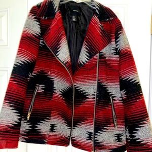 Red and Black Zip Up Jacket